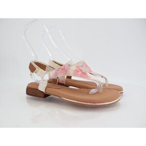 Gentle Souls Holly Sandals Womens Size 8 Thong Floral Leather Block Heel Comfy